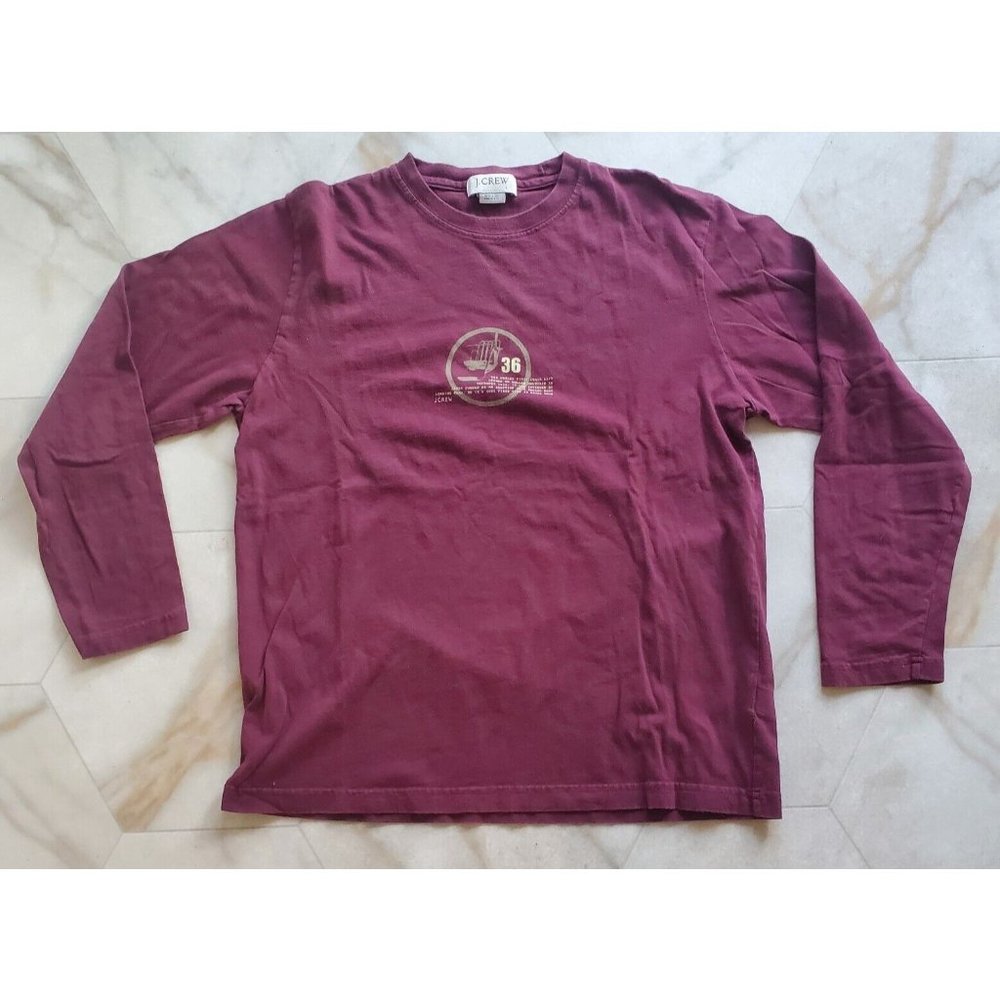 J. Crew World's First Chairlift USA Made Long Sleeve Crewneck Ski T-Shirt Large